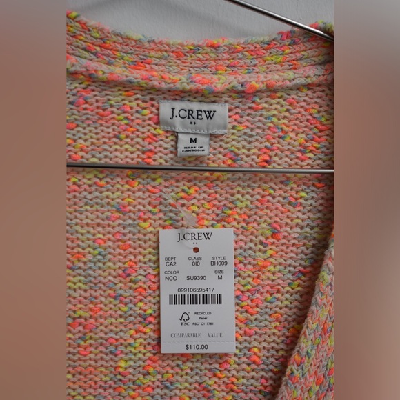 J. Crew Confetti Beach Button-Up Cardigan Sweater NWT - Picture 4 of 4